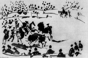 El Picador Obligando Al Toro Con Su Pipa — Pablo Picasso