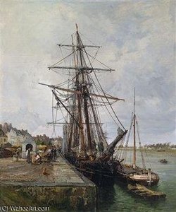 Activity On The Jetty At Saint-valéry-sur-somme — Alexandre Rene Veron
