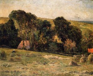 Haymaking Near Dieppe — Eugène Henri Paul Gauguin, Post-impressionism
