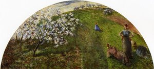 Springtime, Peasants In A Field — Camille Pissarro