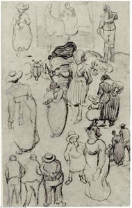 Sheet With Many Sketches Of Figures — Vincent Willem Van Gogh, Post-impressionism