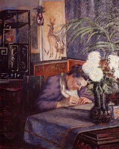 Madame Guillaumin Writing — Ferdinand Guillaumin