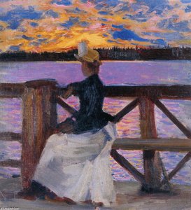 Marie Gallén At The Kuhmoniemi-bridge — Akseli Gallen-kallela