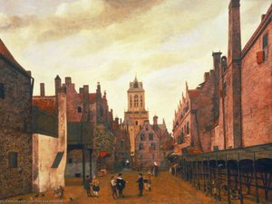 View Of The Boterbrug With The Tower Of The Stadhuis, Delft, Holland — Jan Van Der Heyden