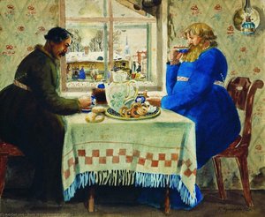 Coachman At Traktir — Boris Mikhailovich Kustodiev