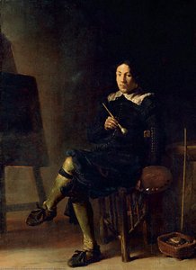 Self-portrait With Easel — Cornelis Saftleven (cornelis Zachtleven), Dutch Golden Age