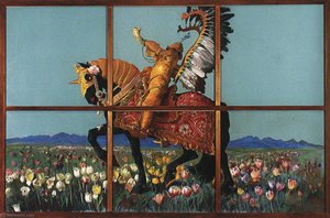 Knight among flowers