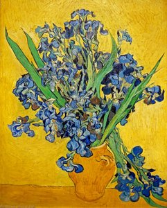 Still Life Vase With Irises Against A Yellow Background — Vincent Willem Van Gogh, Post-impressionism