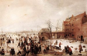 A Scene On The Ice Near A Town — Hendrick Avercamp