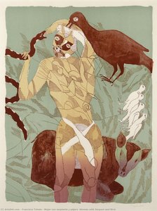Mujer Con Serpiente Y Pájaro (woman With Serpent And Bird) — Francisco Toledo