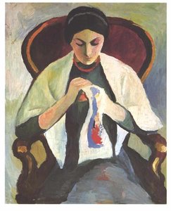 Woman Sewing — August Macke