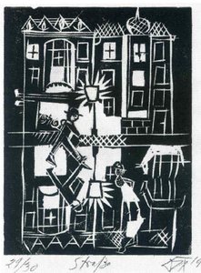 Street (strasse) From The Portfolio Nine Woodcuts — Otto Dix, Expressionism