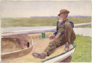 Man In Boat — Thomas Pollock Anshutz
