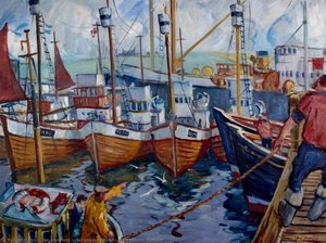 Norwegian Whalers In Stromness Harbour — Ian Macinnes