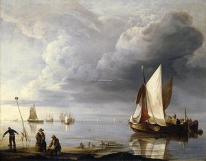 Small Dutch Vessels In A Calm