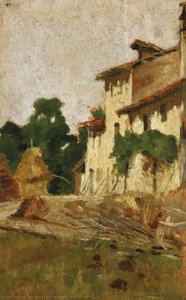 Farmhouse With Haystack — Silvestro Lega
