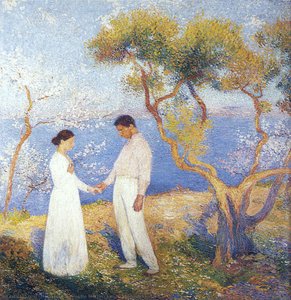 Landscape With Couple — Henri Jean Guillaume Martin, Pointillist Impressionism