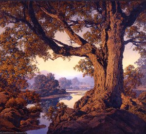 Riverbank In Autumn — Maxfield Parrish