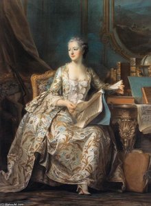Marquise De Pompadour — Maurice Quentin De La Tour, Rococo Style