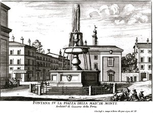Engraving Of Piazza Dei Monti — Giovanni Battista Falda