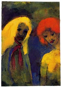 Two Women (yellow And Red Hair) — Emile Nolde