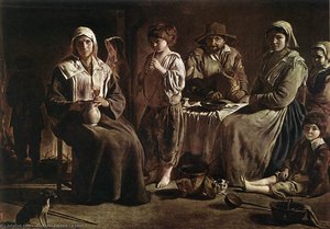 Peasant Family — (brother) Antoine Le Nain, Baroque