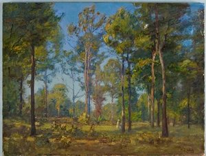 A Stroll Through The Woods (blue Sky) — Theodore Clement Steele