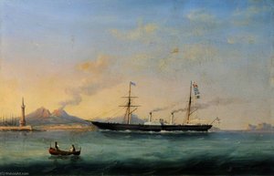 Paddle Steamer Entering Naples — Philip John Ouless