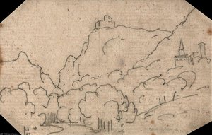 Mountain View With Buildings — John Robert Cozens