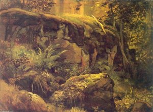 Stones In The Forest, Valaam (etude) — Ivan Ivanovich Shishkin, Romanticism
