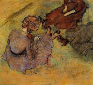 Woman Seated On The Grass — Edgar Degas, Impressionism