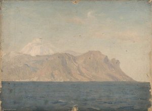 A Coastal Scene (probably The Peak Of Tenerife) — John Fraser, Romanticism