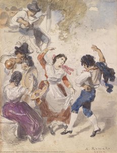 Tarantula Dancers And Mandolin Players — Anton Romako