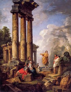 Ruins With St Paul Preaching — Giovanni Paolo Panini, 18th Century Roman Visions