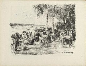 At The Elbe (an Der Elbe) (plate, Folio 21 Verso) From The Periodical Der Bildermann, Vol. 1, No. 10 (aug 1916) — Max Liebermann