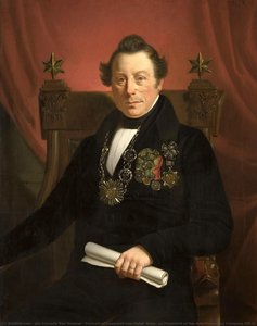 Portrait of Coenraad van Hulst, Actor, as President of the Arts-Promoting Company VW in Amsterdam (so named after the founders Casper Vreedenberg and Jan van Well), Jan Cornelis van Rossum, 1839