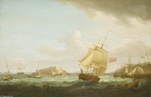A Merchantman And Other Vessels Off Castle Cornet, Guernsey — Thomas Whitcombe