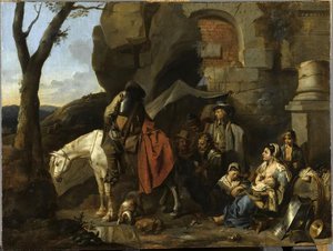 Halte De Soldats Dit Autrefois Halte De Bohémiens — Sébastien Bourdon, Baroque Classical
