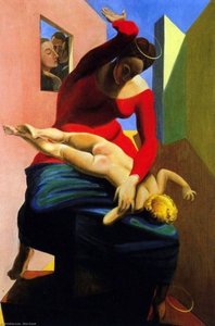 The Virgin Spanking The Christ Child Before Three Witnesses — Max Ernst