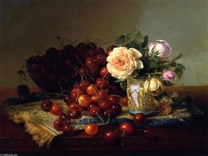 Still LIfe with Roses and Cherries