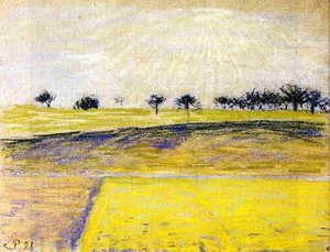 Sunrise Over The Fields, Eragny — Camille Pissarro