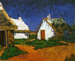 Three White Cottages In Saintes-maries — Vincent Willem Van Gogh, Post-impressionism
