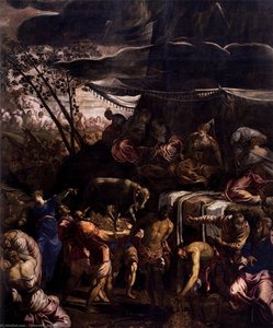 Moses Receiving The Tables Of The Law (detail) — Jacopo Tintoretto, Baroque