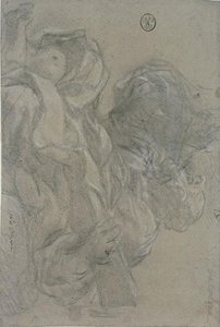 Man Sitting, Looking Up At The Sky, A Book In Hand. Prophet — Pietro Da Cortona