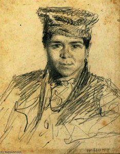 Portrait Of A Boy, Bust-length, Wearing A Hat — William Henry Hunt