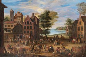 The Market Place — Adriaen Frans Boudewijns