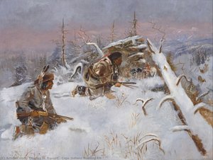Crow Indians Hunting Elk — Charles Marion Russell, Western Realism