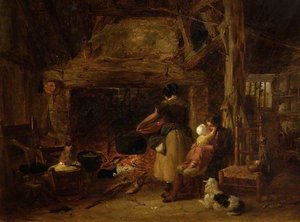 Cottage Interior — Frederick Trevelyan Goodall, Realism