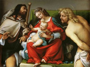 Madonna With St. Roch And St. Sebastian — Lorenzo Lotto