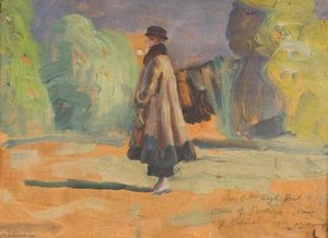 Study Of Mrs Hugh Peel, Owner Of 'poethlyn', Winner Of The Grand National, 1919 — Sir Alfred James Munnings